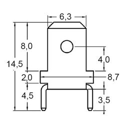 Zeichnung-Flachstecker-Typ-PCU250