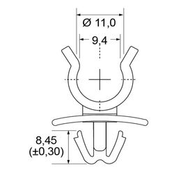 Zeichnung-Kabelhalter-mit-Rastfuss-Typ-1616-707