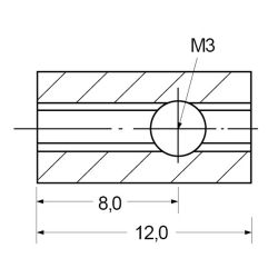 Zeichnung-Befestigungselement-vierkant