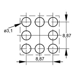 Zeichnung-Powerelement-Typ-PE-THR-A-8-Pins-Schablonenvorschlaege