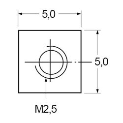 Zeichnung-Befestigungselement-vierkant
