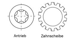 Zeichnung-Antrieb-Torx-Zahnscheibe