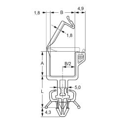 Zeichnung-Kabelhalter-mit-Rastfuss-Typ-RSPC-P