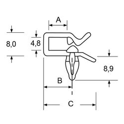 Zeichnung-Kabelhalter-mit-Rastfuss-Typ-S