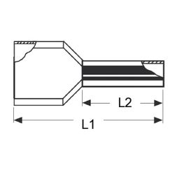 Zeichnung-isolierte-Twin-Aderendhuelse