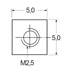 Zeichnung-Befestigungselement-vierkant