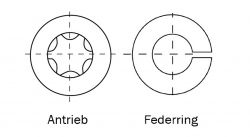 Zeichnung-Antrieb-Torx-Federring