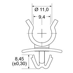 Zeichnung-Kabelhalter-mit-Rastfuss-Typ-1616-707