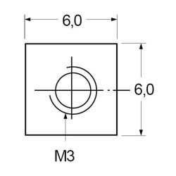 Zeichnung-Befestigungselement-vierkant
