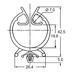 Zeichnung-Kabelhalter-mit-Rastfuss-Typ-CW-3048