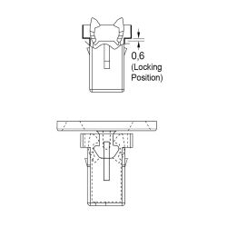 Zeichnung-Push-Push-geschlossene-Position