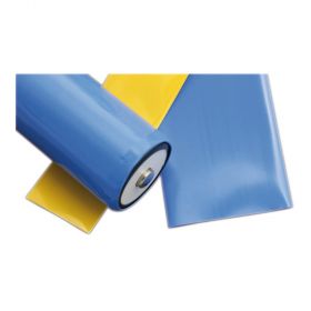 Schrumpfschlaeuche-Typ-PVC-102-duennwandig-flachgewalzt-blau-und-gelb