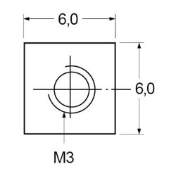 Zeichnung-Befestigungselement-vierkant