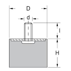 Zeichnung-Gummi-Metall-Puffer-Typ-GMP-D