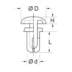Zeichnung-Spreizniet-Typ-P