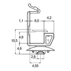 Zeichnung-Kabelhalter-mit-Rastfuss-Typ-RCAT-0,5V0B