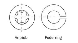 Zeichnung-Antrieb-Torx-Federring