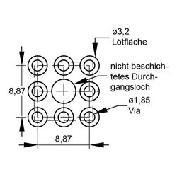 Zeichnung-Powerelement-Typ-PE-THR-A-8-Pins-Loetpadempfehlung