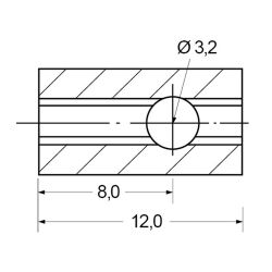 Zeichnung-Befestigungselement-vierkant