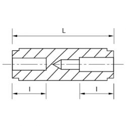 Zeichnung-Abstandsbolzen-Innengewinde-Innengewinde
