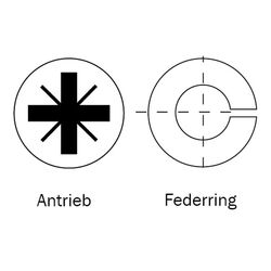 Zeichnung-Antrieb-Pozidriv-Federring