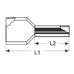 Zeichnung-isolierte-Twin-Aderendhuelse