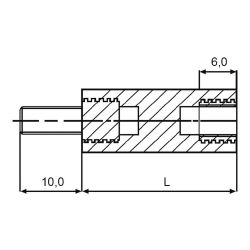 Zeichnung-Abstandsbolzen-Innengewinde-Aussengewinde