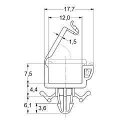 Zeichnung-Kabelhalter-mit-Rastfuss-Typ-RLWA-2V0
